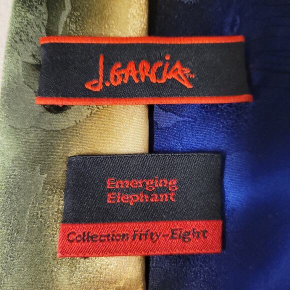 J.Garcia 100% Silk Tie Emerging Elephants Collection‎ Fifty-Eight Art to Wear - Picture 3 of 4
